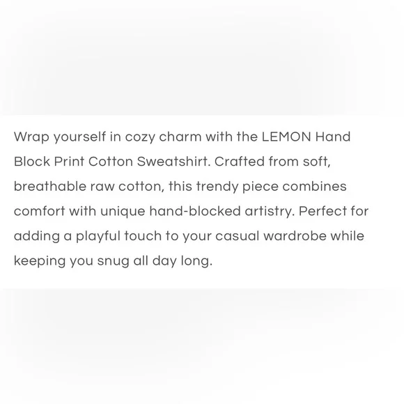 V3. ❤️NEW Retro Vintage Lemon Print Sweatshirt Jogger Set 100% Cotton Flour Sack - Picture 4 of 7